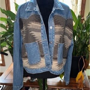 Stylish Denim and Patterned Jacket for Men